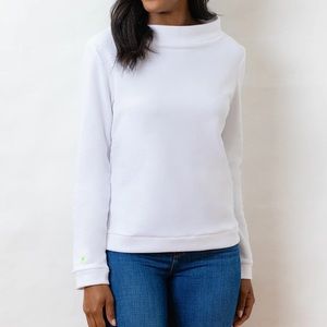 Dudley Stephens white Vello fleece Brighton Boatneck top size XS
